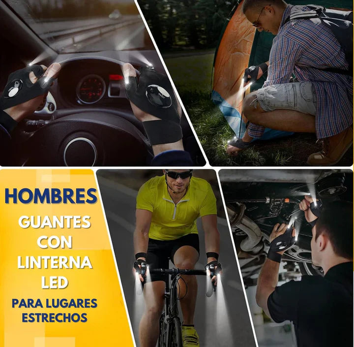 LumiHands® - Guantes Con Linterna Led Impermeable