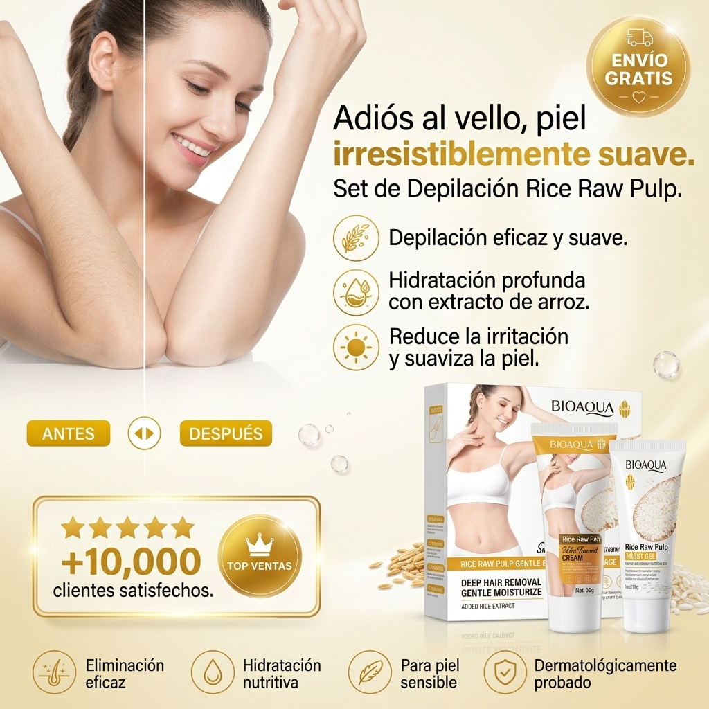 SilkRice™ - Kit Depilatorio & Regenerador de Arroz