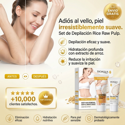 SilkRice™ - Kit Depilatorio & Regenerador de Arroz